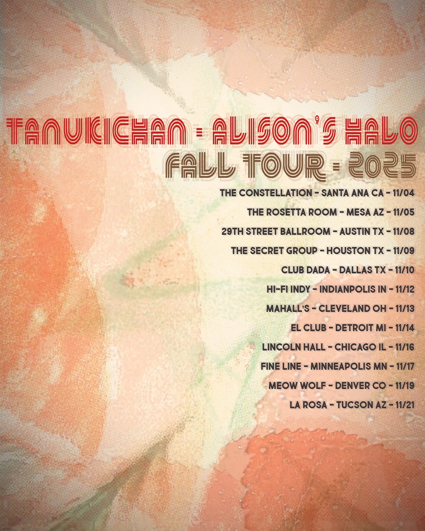 Alison's Halo Tanukichan - Alison's Halo Fall Tour Poster